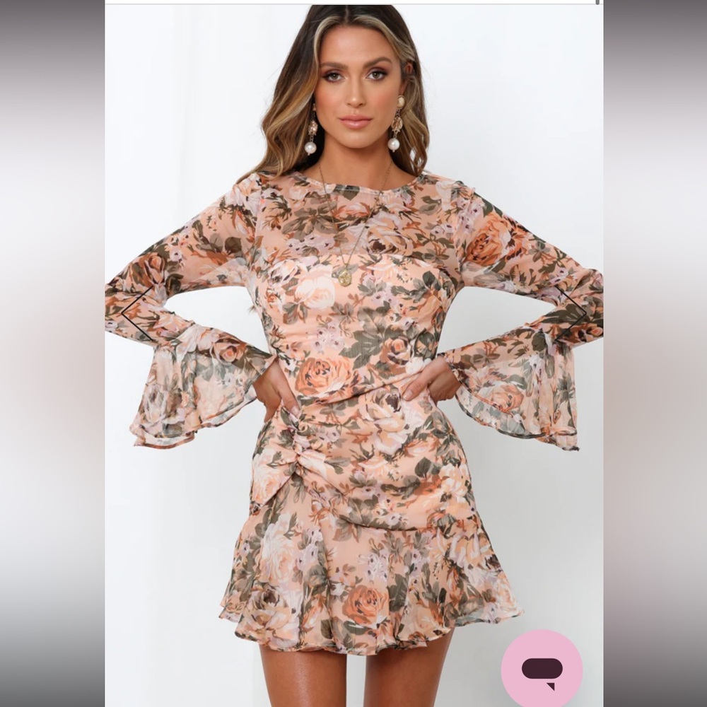 Dark blue land mine dress in nude